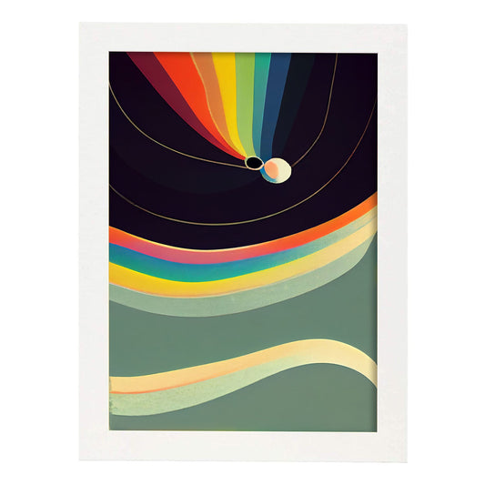 Nacnic Lámina en Estilo Abstracto colores Cosmos. Llamativas y modernas Ilustraciones artísticas a todo color para el Diseño y Decoración de Interiores.-Artwork-Nacnic-A4-Marco Blanco-Nacnic Estudio SL