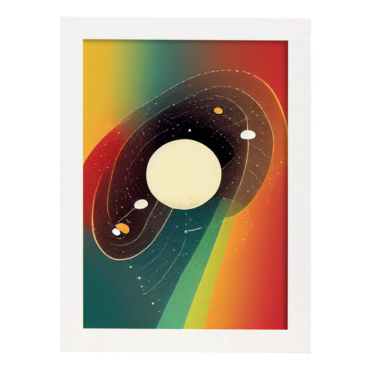 Nacnic Lámina en Estilo Abstracto colores Estrella polar. Llamativas y modernas Ilustraciones artísticas a todo color para el Diseño y Decoración de Interiores.-Artwork-Nacnic-A4-Marco Blanco-Nacnic Estudio SL