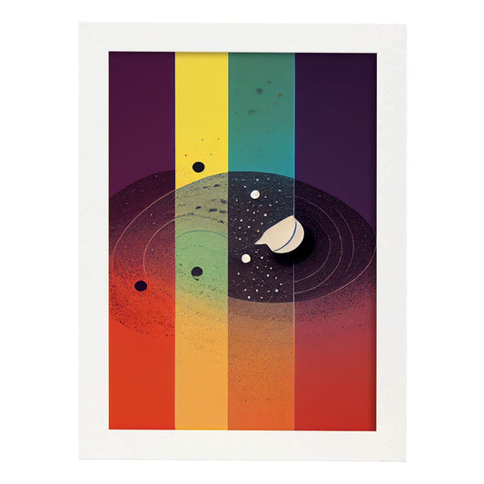 Nacnic Lámina en Estilo Abstracto colores Nebula espiral. Llamativas y modernas Ilustraciones artísticas a todo color para el Diseño y Decoración de Interiores.-Artwork-Nacnic-A4-Marco Blanco-Nacnic Estudio SL