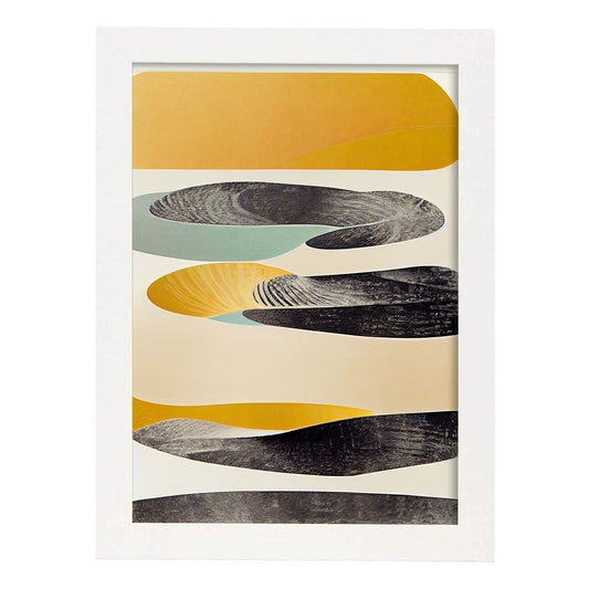 Nacnic Lámina en Estilo Abstracto Extraterreste. Llamativas y modernas Ilustraciones artísticas a todo color para el Diseño y Decoración de Interiores.-Artwork-Nacnic-A4-Marco Blanco-Nacnic Estudio SL