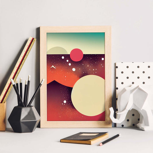 Nacnic Lámina en Estilo Abstracto futuro Sublunar. Llamativas y modernas Ilustraciones artísticas a todo color para el Diseño y Decoración de Interiores.-Artwork-Nacnic-Nacnic Estudio SL