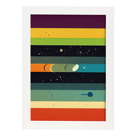 Nacnic Lámina en Estilo Abstracto Ilimitado. Llamativas y modernas Ilustraciones artísticas a todo color para el Diseño y Decoración de Interiores.-Artwork-Nacnic-A4-Marco Blanco-Nacnic Estudio SL