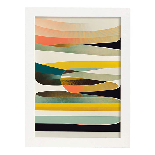 Nacnic Lámina en Estilo Abstracto Nube. Llamativas y modernas Ilustraciones artísticas a todo color para el Diseño y Decoración de Interiores.-Artwork-Nacnic-A4-Marco Blanco-Nacnic Estudio SL