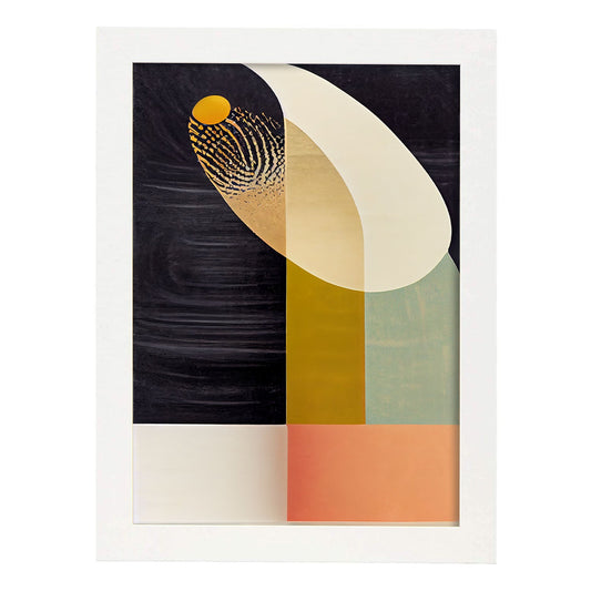 Nacnic Lámina en Estilo Abstracto Orbe. Llamativas y modernas Ilustraciones artísticas a todo color para el Diseño y Decoración de Interiores.-Artwork-Nacnic-A4-Marco Blanco-Nacnic Estudio SL