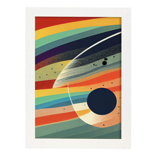 Nacnic Lámina en Estilo Abstracto Paradisíaco. Llamativas y modernas Ilustraciones artísticas a todo color para el Diseño y Decoración de Interiores.-Artwork-Nacnic-A4-Marco Blanco-Nacnic Estudio SL