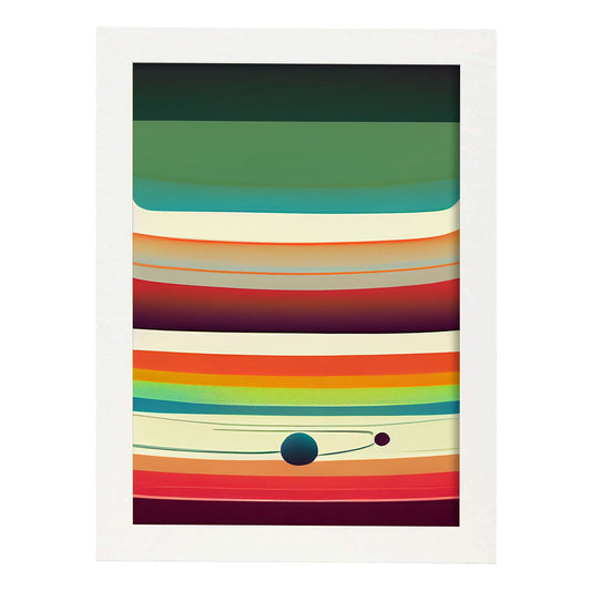 Nacnic Lámina en Estilo Abstracto Sideral. Llamativas y modernas Ilustraciones artísticas a todo color para el Diseño y Decoración de Interiores.-Artwork-Nacnic-A4-Marco Blanco-Nacnic Estudio SL
