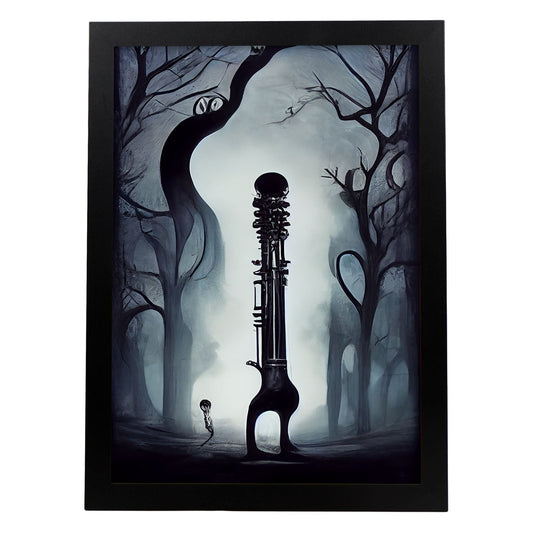 Nacnic Lámina Fagot Generoso al estilo de T. Burton. Ilustraciones de escenas y lugares inspiradas en arte gótico y oscuro. Diseño y Decoración de Interiores.-Artwork-Nacnic-A4-Sin marco-Nacnic Estudio SL