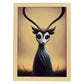 Nacnic Lámina Gacela Curioso estilo T. Burton. Ilustraciones y pósters de animales inspirados en el arte gótico y oscuro de Burton. Diseño y Decoración de Interiores.-Artwork-Nacnic-A4-Marco Madera clara-Nacnic Estudio SL