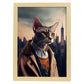 Nacnic Lámina Gato Colorpoint Compasivo en estilo Fotografía a todo color. Divertidas ilustraciones realistas de animales con ropa humana. Diseño y Decoración de Interiores.-Artwork-Nacnic-A4-Marco Madera clara-Nacnic Estudio SL
