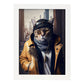 Nacnic Lámina Gato Habana brown Valiente en estilo Fotografía a todo color. Divertidas ilustraciones realistas de animales con ropa humana. Diseño y Decoración de Interiores.-Artwork-Nacnic-A4-Marco Blanco-Nacnic Estudio SL