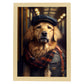 Nacnic Lámina Golden retriever Humilde en estilo Fotografía a todo color. Divertidas ilustraciones realistas de animales con ropa humana. Diseño y Decoración de Interiores.-Artwork-Nacnic-A4-Marco Madera clara-Nacnic Estudio SL
