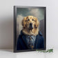 Nacnic Lámina Golden Retriever Leal en estilo Fotografía a todo color. Divertidas ilustraciones realistas de animales con ropa humana. Diseño y Decoración de Interiores.-Artwork-Nacnic-Nacnic Estudio SL