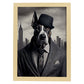 Nacnic Lámina Gran danés Valiente en estilo Fotografía a todo color. Divertidas ilustraciones realistas de animales con ropa humana. Diseño y Decoración de Interiores.-Artwork-Nacnic-A4-Marco Madera clara-Nacnic Estudio SL