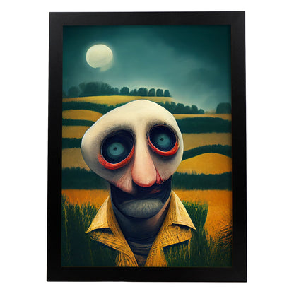 Nacnic Lámina Granjero Valiente al estilo de T. Burton. Ilustraciones de profesiones y oficios inspiradas en arte gótico y oscuro. Diseño y Decoración de Interiores.-Artwork-Nacnic-A4-Sin marco-Nacnic Estudio SL
