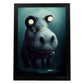 Nacnic Lámina Hipopótamo Racional estilo T. Burton. Ilustraciones y pósters de animales inspirados en el arte gótico y oscuro de Burton. Diseño y Decoración de Interiores.-Artwork-Nacnic-A4-Sin marco-Nacnic Estudio SL