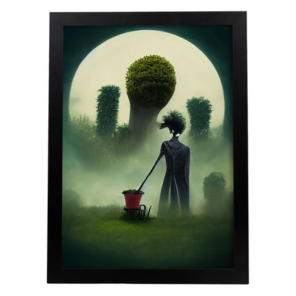 Nacnic Lámina Jardinero Racional al estilo de T. Burton. Ilustraciones de profesiones y oficios inspiradas en arte gótico y oscuro. Diseño y Decoración de Interiores.-Artwork-Nacnic-A4-Sin marco-Nacnic Estudio SL