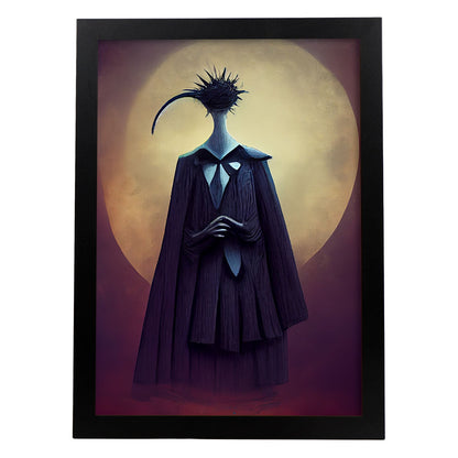 Nacnic Lámina Juez Intelectual al estilo de T. Burton. Ilustraciones de profesiones y oficios inspiradas en arte gótico y oscuro. Diseño y Decoración de Interiores.-Artwork-Nacnic-A4-Sin marco-Nacnic Estudio SL