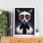 Nacnic Lámina Lemur Valiente estilo T. Burton. Ilustraciones y pósters de animales inspirados en el arte gótico y oscuro de Burton. Diseño y Decoración de Interiores.-Artwork-Nacnic-Nacnic Estudio SL