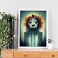 Nacnic Lámina León Amistoso estilo T. Burton. Ilustraciones y pósters de animales inspirados en el arte gótico y oscuro de Burton. Diseño y Decoración de Interiores.-Artwork-Nacnic-Nacnic Estudio SL