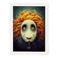Nacnic Lámina León Tolerante estilo T. Burton. Ilustraciones y pósters de animales inspirados en el arte gótico y oscuro de Burton. Diseño y Decoración de Interiores.-Artwork-Nacnic-A4-Marco Blanco-Nacnic Estudio SL