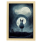 Nacnic Lámina Lobo Empático estilo T. Burton. Ilustraciones y pósters de animales inspirados en el arte gótico y oscuro de Burton. Diseño y Decoración de Interiores.-Artwork-Nacnic-A4-Marco Madera clara-Nacnic Estudio SL