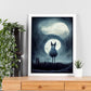 Nacnic Lámina Lobo Empático estilo T. Burton. Ilustraciones y pósters de animales inspirados en el arte gótico y oscuro de Burton. Diseño y Decoración de Interiores.-Artwork-Nacnic-Nacnic Estudio SL