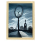 Nacnic Lámina London Eye Amistoso al estilo de T. Burton. Ilustraciones de monumentos, ciudades, paises inspiradas en arte gótico y oscuro. Diseño y Decoración de Interiores.-Artwork-Nacnic-A4-Marco Madera clara-Nacnic Estudio SL