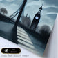 Nacnic Lámina London Eye Amistoso al estilo de T. Burton. Ilustraciones de monumentos, ciudades, paises inspiradas en arte gótico y oscuro. Diseño y Decoración de Interiores.-Artwork-Nacnic-Nacnic Estudio SL