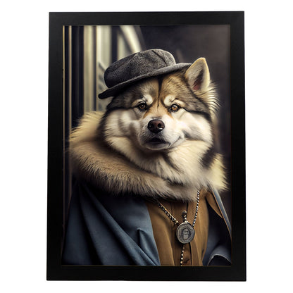 Nacnic Lámina Malamute de Alaska en estilo Fotografía a todo color. Divertidas ilustraciones realistas de animales con ropa humana. Diseño y Decoración de Interiores.-Artwork-Nacnic-A4-Sin marco-Nacnic Estudio SL