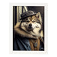 Nacnic Lámina Malamute de Alaska en estilo Fotografía a todo color. Divertidas ilustraciones realistas de animales con ropa humana. Diseño y Decoración de Interiores.-Artwork-Nacnic-A4-Marco Blanco-Nacnic Estudio SL