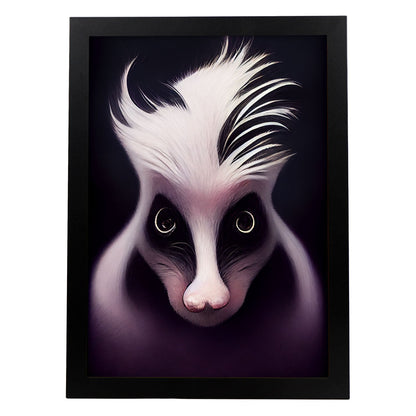 Nacnic Lámina Mofeta Racional estilo T. Burton. Ilustraciones y pósters de animales inspirados en el arte gótico y oscuro de Burton. Diseño y Decoración de Interiores.-Artwork-Nacnic-A4-Sin marco-Nacnic Estudio SL
