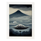 Nacnic Lámina Monte Fuji Intelectual al estilo de T. Burton. Ilustraciones de monumentos, ciudades, paises inspiradas en arte gótico y oscuro. Diseño y Decoración de Interiores.-Artwork-Nacnic-A4-Marco Blanco-Nacnic Estudio SL
