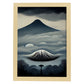 Nacnic Lámina Monte Fuji Intelectual al estilo de T. Burton. Ilustraciones de monumentos, ciudades, paises inspiradas en arte gótico y oscuro. Diseño y Decoración de Interiores.-Artwork-Nacnic-A4-Marco Madera clara-Nacnic Estudio SL