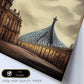 Nacnic Lámina Museo del Louvre Paciente al estilo de T. Burton. Ilustraciones de monumentos, ciudades, paises inspiradas en arte gótico y oscuro. Diseño y Decoración de Interiores.-Artwork-Nacnic-Nacnic Estudio SL
