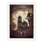 Nacnic Lámina Notre Dame Sensible al estilo de T. Burton. Ilustraciones de monumentos, ciudades, paises inspiradas en arte gótico y oscuro. Diseño y Decoración de Interiores.-Artwork-Nacnic-A4-Marco Blanco-Nacnic Estudio SL