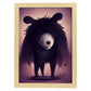 Nacnic Lámina Oso Amistoso estilo T. Burton. Ilustraciones y pósters de animales inspirados en el arte gótico y oscuro de Burton. Diseño y Decoración de Interiores.-Artwork-Nacnic-A4-Marco Madera clara-Nacnic Estudio SL