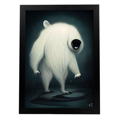 Nacnic Lámina Oso polar Generoso estilo T. Burton. Ilustraciones y pósters de animales inspirados en el arte gótico y oscuro de Burton. Diseño y Decoración de Interiores.-Artwork-Nacnic-A4-Sin marco-Nacnic Estudio SL