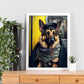 Nacnic Lámina Pastor alemán abrigado Cariñoso en estilo Fotografía a todo color. Divertidas ilustraciones realistas de animales con ropa humana. Diseño y Decoración de Interiores.-Artwork-Nacnic-Nacnic Estudio SL