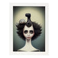 Nacnic Lámina Peluquero Responsable al estilo de T. Burton. Ilustraciones de profesiones y oficios inspiradas en arte gótico y oscuro. Diseño y Decoración de Interiores.-Artwork-Nacnic-A3-Marco Blanco-Nacnic Estudio SL