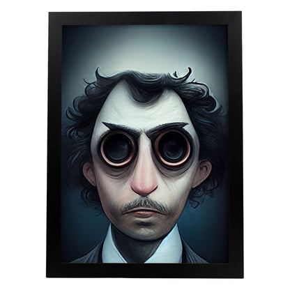 Nacnic Lámina Periodista Compasivo al estilo de T. Burton. Ilustraciones de profesiones y oficios inspiradas en arte gótico y oscuro. Diseño y Decoración de Interiores.-Artwork-Nacnic-A4-Sin marco-Nacnic Estudio SL
