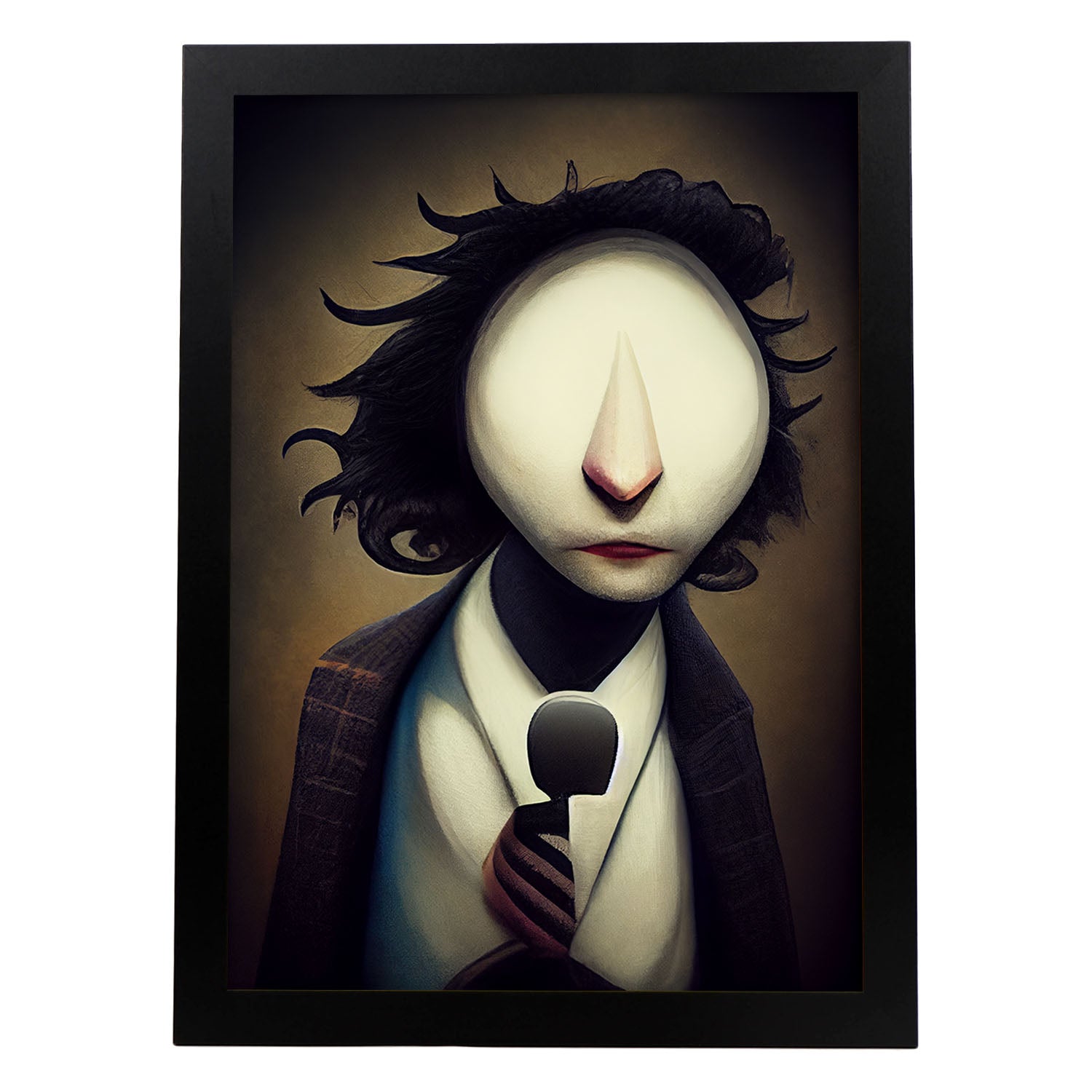 Nacnic Lámina Periodista Cooperativo al estilo de T. Burton. Ilustraciones de profesiones y oficios inspiradas en arte gótico y oscuro. Diseño y Decoración de Interiores.-Artwork-Nacnic-A4-Sin marco-Nacnic Estudio SL