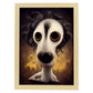 Nacnic Lámina Perro Amable estilo T. Burton. Ilustraciones y pósters de animales inspirados en el arte gótico y oscuro de Burton. Diseño y Decoración de Interiores.-Artwork-Nacnic-A4-Marco Madera clara-Nacnic Estudio SL