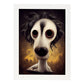 Nacnic Lámina Perro Amable estilo T. Burton. Ilustraciones y pósters de animales inspirados en el arte gótico y oscuro de Burton. Diseño y Decoración de Interiores.-Artwork-Nacnic-A4-Marco Blanco-Nacnic Estudio SL