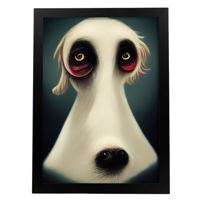 Nacnic Lámina Perro estilo T. Burton. Ilustraciones y pósters de animales inspirados en el arte gótico y oscuro de Burton. Diseño y Decoración de Interiores.-Artwork-Nacnic-A4-Sin marco-Nacnic Estudio SL