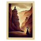 Nacnic Lámina Petra Empático al estilo de T. Burton. Ilustraciones de monumentos, ciudades, paises inspiradas en arte gótico y oscuro. Diseño y Decoración de Interiores.-Artwork-Nacnic-A4-Marco Madera clara-Nacnic Estudio SL