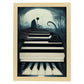 Nacnic Lámina Piano Amistoso al estilo de T. Burton. Ilustraciones de escenas y lugares inspiradas en arte gótico y oscuro. Diseño y Decoración de Interiores.-Artwork-Nacnic-A4-Marco Madera clara-Nacnic Estudio SL