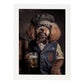 Nacnic Lámina Poodle 2 Creativo en estilo Fotografía a todo color. Divertidas ilustraciones realistas de animales con ropa humana. Diseño y Decoración de Interiores.-Artwork-Nacnic-A4-Marco Blanco-Nacnic Estudio SL