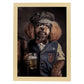 Nacnic Lámina Poodle 2 Creativo en estilo Fotografía a todo color. Divertidas ilustraciones realistas de animales con ropa humana. Diseño y Decoración de Interiores.-Artwork-Nacnic-A4-Marco Madera clara-Nacnic Estudio SL