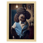 Nacnic Lámina Poodle Sensible en estilo Fotografía a todo color. Divertidas ilustraciones realistas de animales con ropa humana. Diseño y Decoración de Interiores.-Artwork-Nacnic-A4-Marco Madera clara-Nacnic Estudio SL