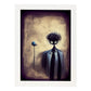 Nacnic Lámina Psicólogo Curioso al estilo de T. Burton. Ilustraciones de profesiones y oficios inspiradas en arte gótico y oscuro. Diseño y Decoración de Interiores.-Artwork-Nacnic-A4-Marco Blanco-Nacnic Estudio SL